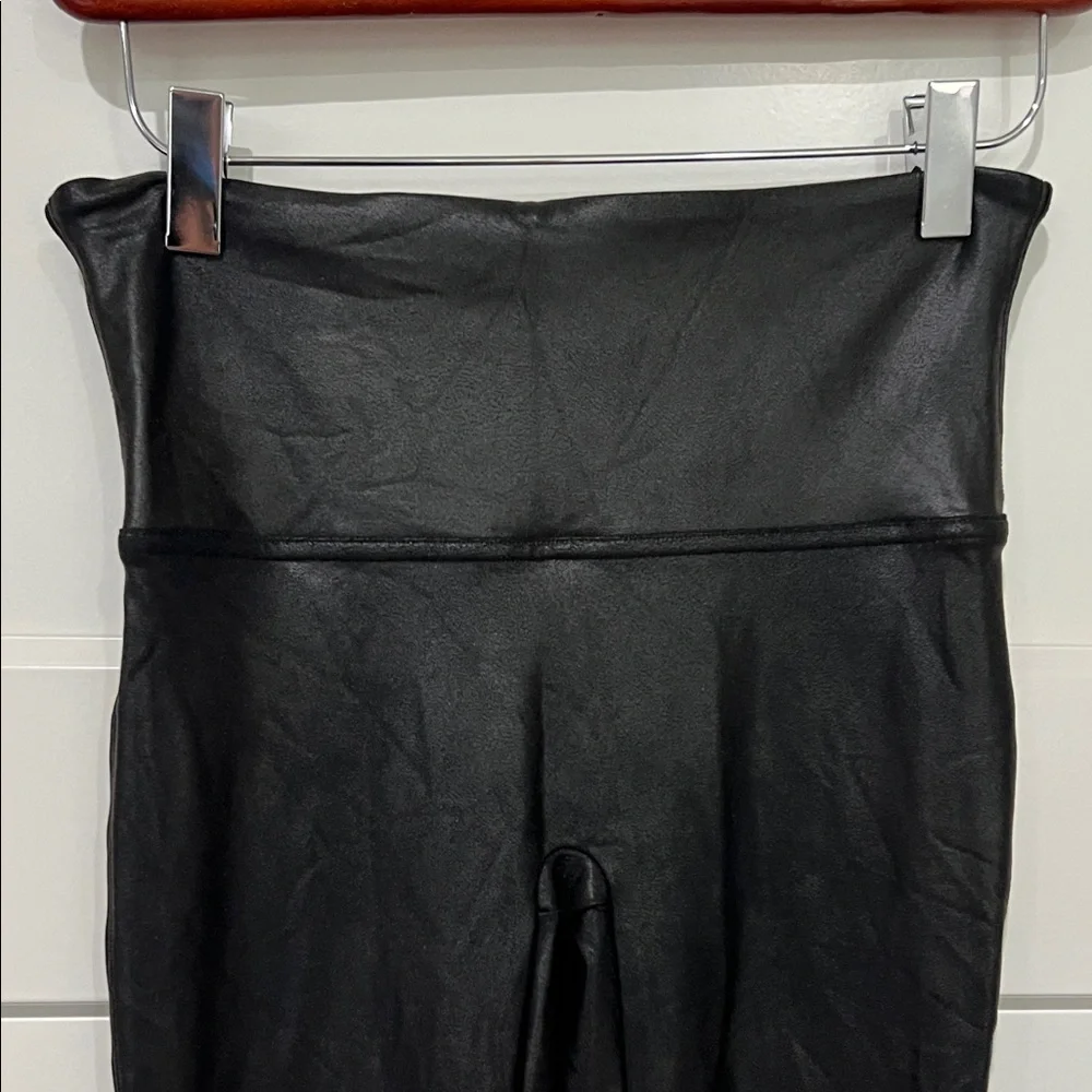 Spanx Faux Leather Black High-Waisted Leggings Sz M
